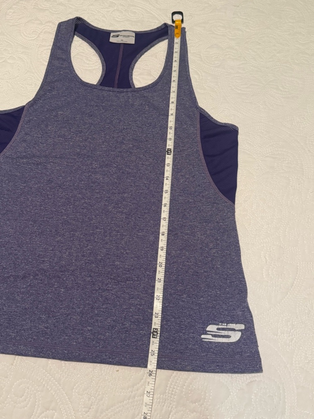 Skechers Heathered Purple Racerback Workout Tank M - Picture 6 of 8